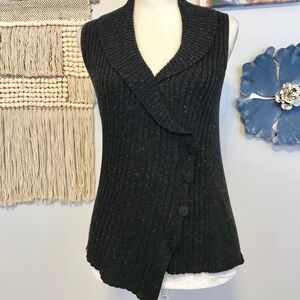 Eileen Fisher asymmetrical cable knit vest